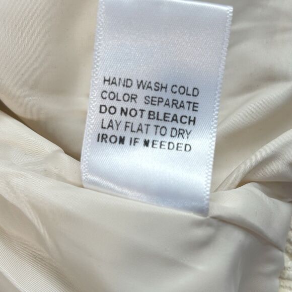 LE LIS Cream Puffer Vest Corduroy Checkered Zipper NEW - Picture 9 of 9